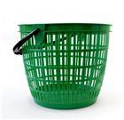 Panier à récolte et stockage rond ajouré 12 litres en plastique vert avec anse